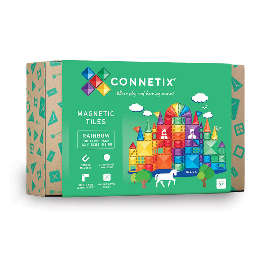 Connetix magnetiskt byggset, Creative Pack, 102 delar - Rainbow