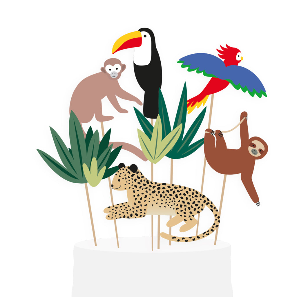 My Little Day tårtdekoration, 8 st - Tropical