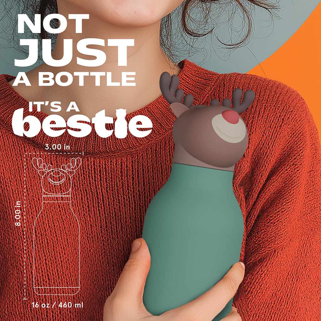 Asobu Bestie Animal termo drikkedunk, 460 ml – Rensdyr
