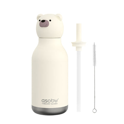 Asobu Bestie Animal termo dryckesflaska, 460 ml. - Isbjörn