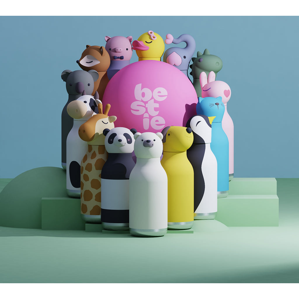 Asobu Bestie Animal termodrickflaska, 460 ml - Flamingo