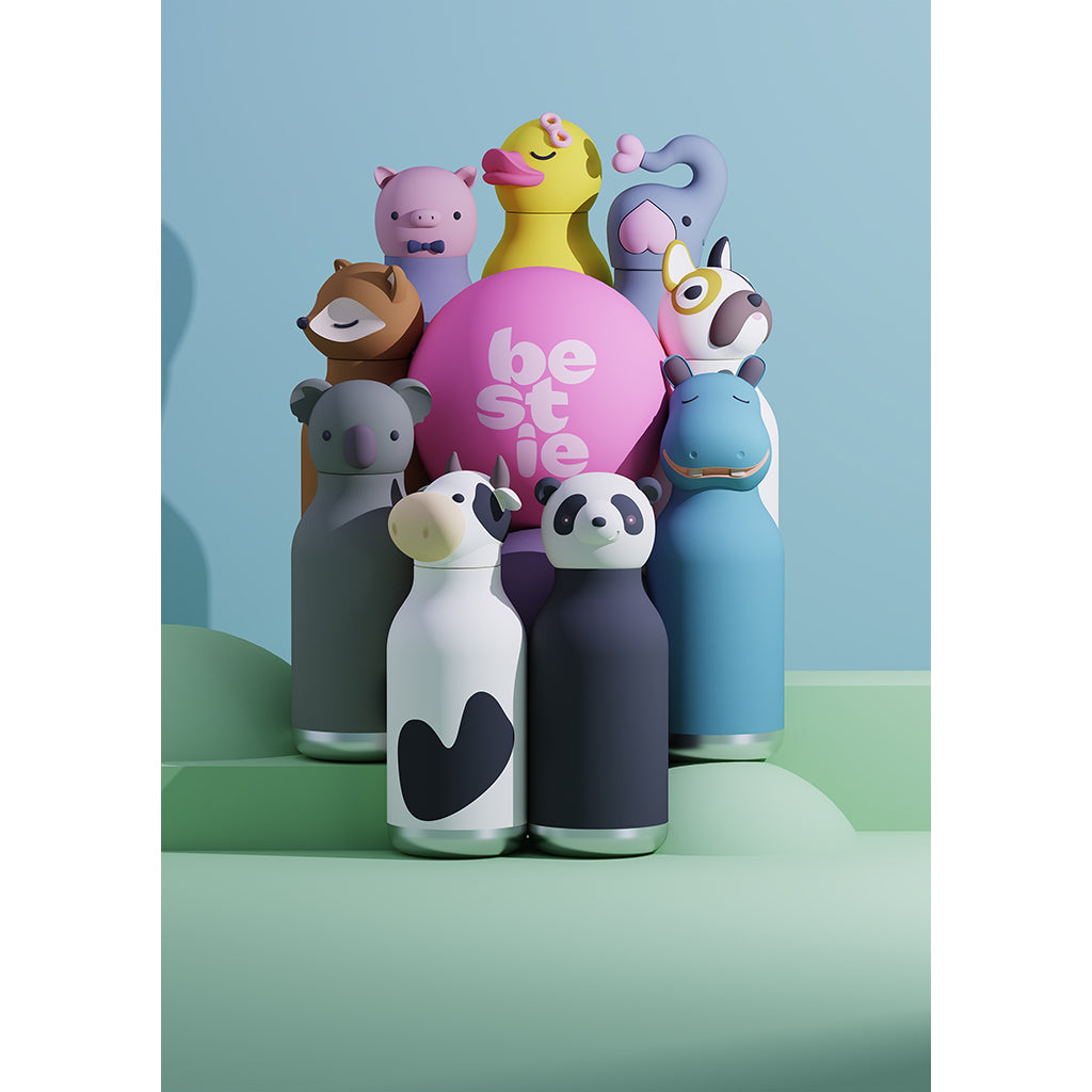 Asobu Bestie Animal termo drikkedunk, 460 ml – Rensdyr