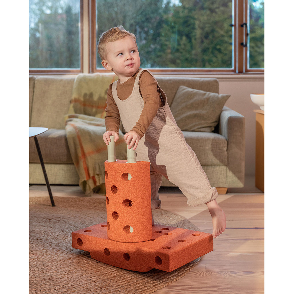 Modu byggleksak i skum, Curiosity-set, 14 delar – Burnt Orange/Dusty Green