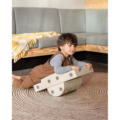 Modu byggleksak i skum, Curiosity set, 13 delar - Sand Grey / Honey Yellow