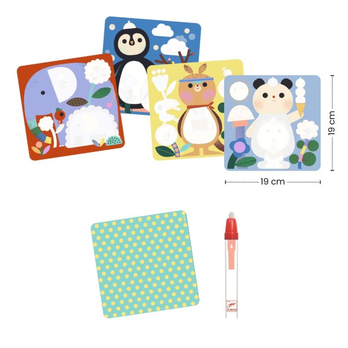 Djeco måla med vatten, Tittut små djurungar – Från 18 månader.