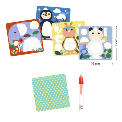 Djeco måla med vatten, Tittut små djurungar – Från 18 månader.