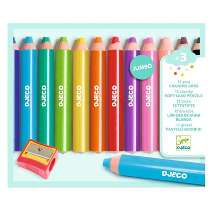 Djeco 12 jumbo vaxblyertspennor