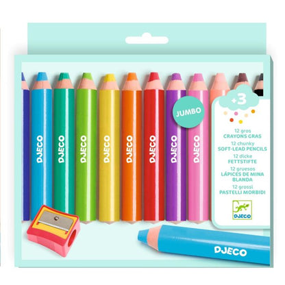 Djeco 12 jumbo voks blyanter