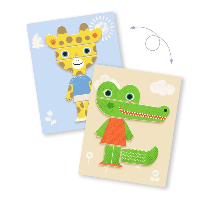 Djeco magnetleksak, Inzebox - Mixa djur