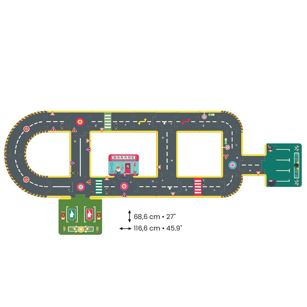 Djeco Crazy Motors pussel, Väg - 26 bitar