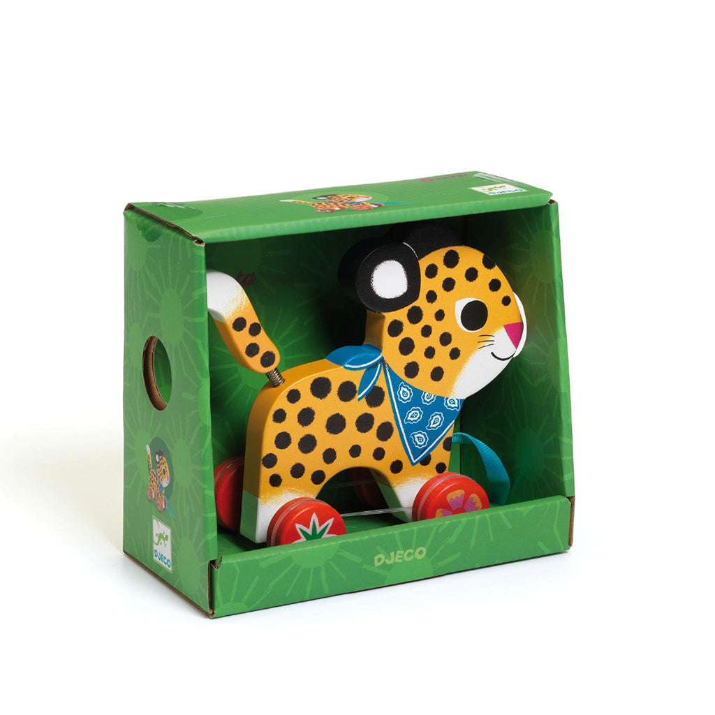 Djeco dragdjur i trä, Leoparden Greta