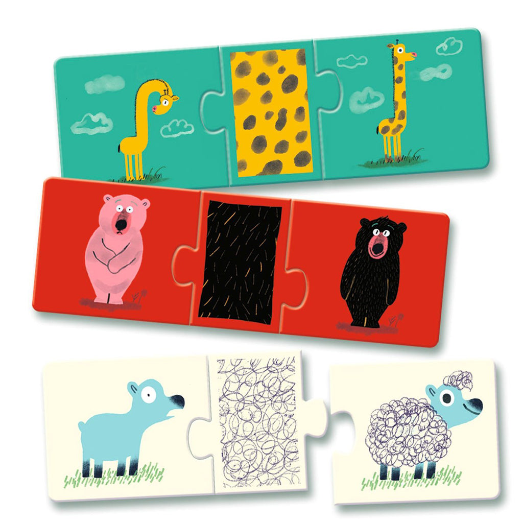 Djeco Lek &amp; Lär pussel, Nakna djur