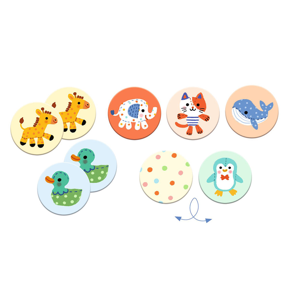 Djeco Inlärningsspel, Memo - Gosedjur