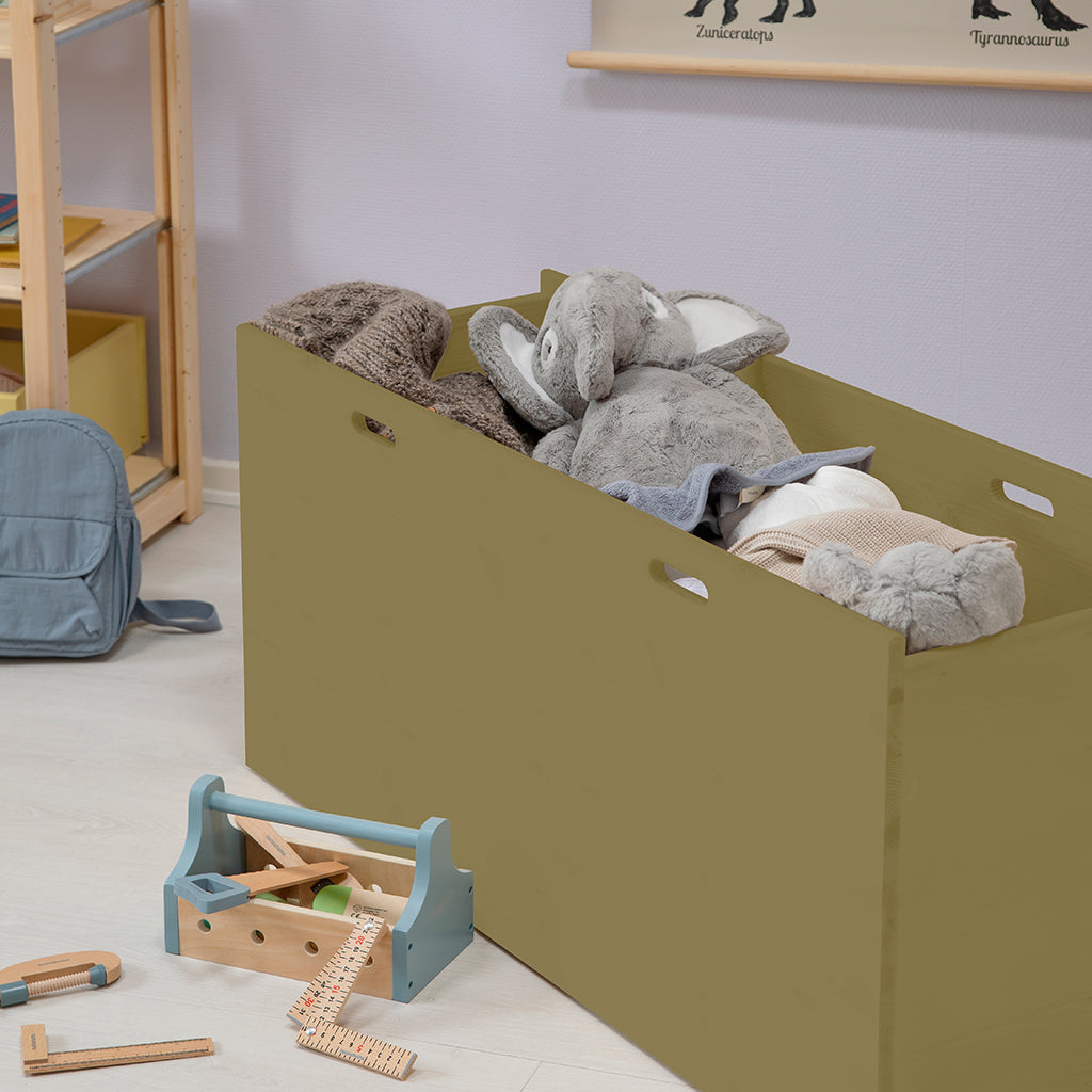 By Aulum Dana stor opbevaringskasse m hjul, flere str. - Olive