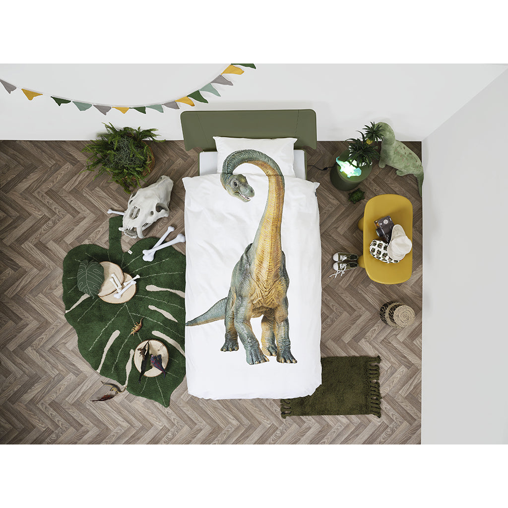 Snurk vuxensängkläder, ekologisk - Brontosaurus