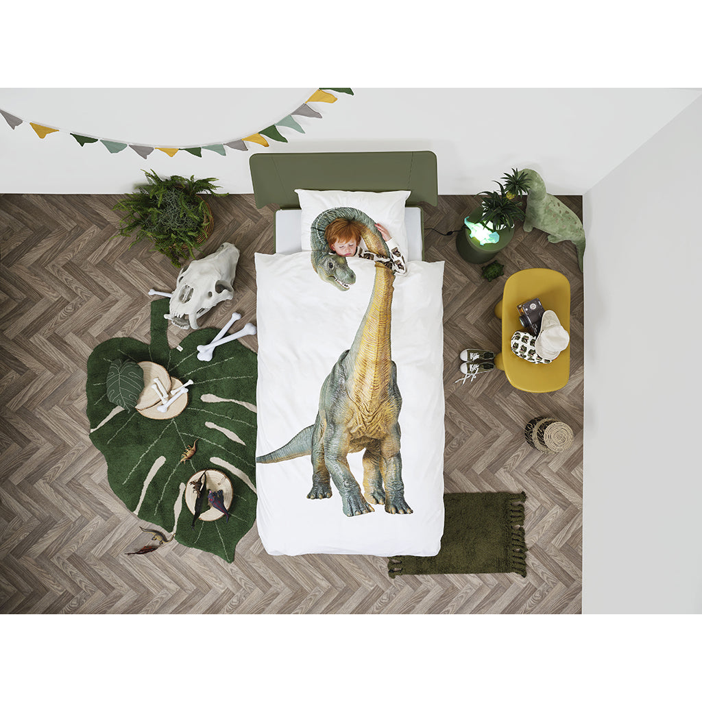 Snurk vuxensängkläder, ekologisk - Brontosaurus