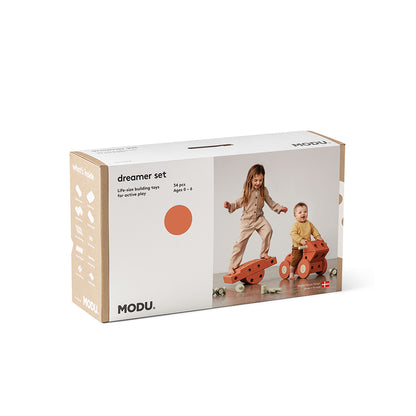 Modu byggleksak i skum, Dreamer set, 34 delar - Burnt Orange / Dusty Green