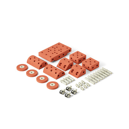 Modu byggleksak i skum, Dreamer set, 34 delar - Burnt Orange / Dusty Green