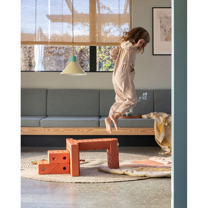 Modu byggleksak i skum, Dreamer set, 34 delar - Burnt Orange / Dusty Green