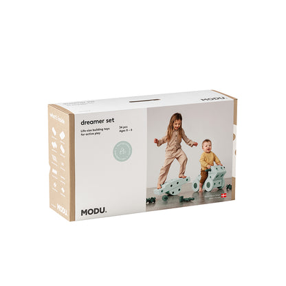 Modu byggleksak i skum, Dreamer set, 33 delar - Ocean mint/ Forest green