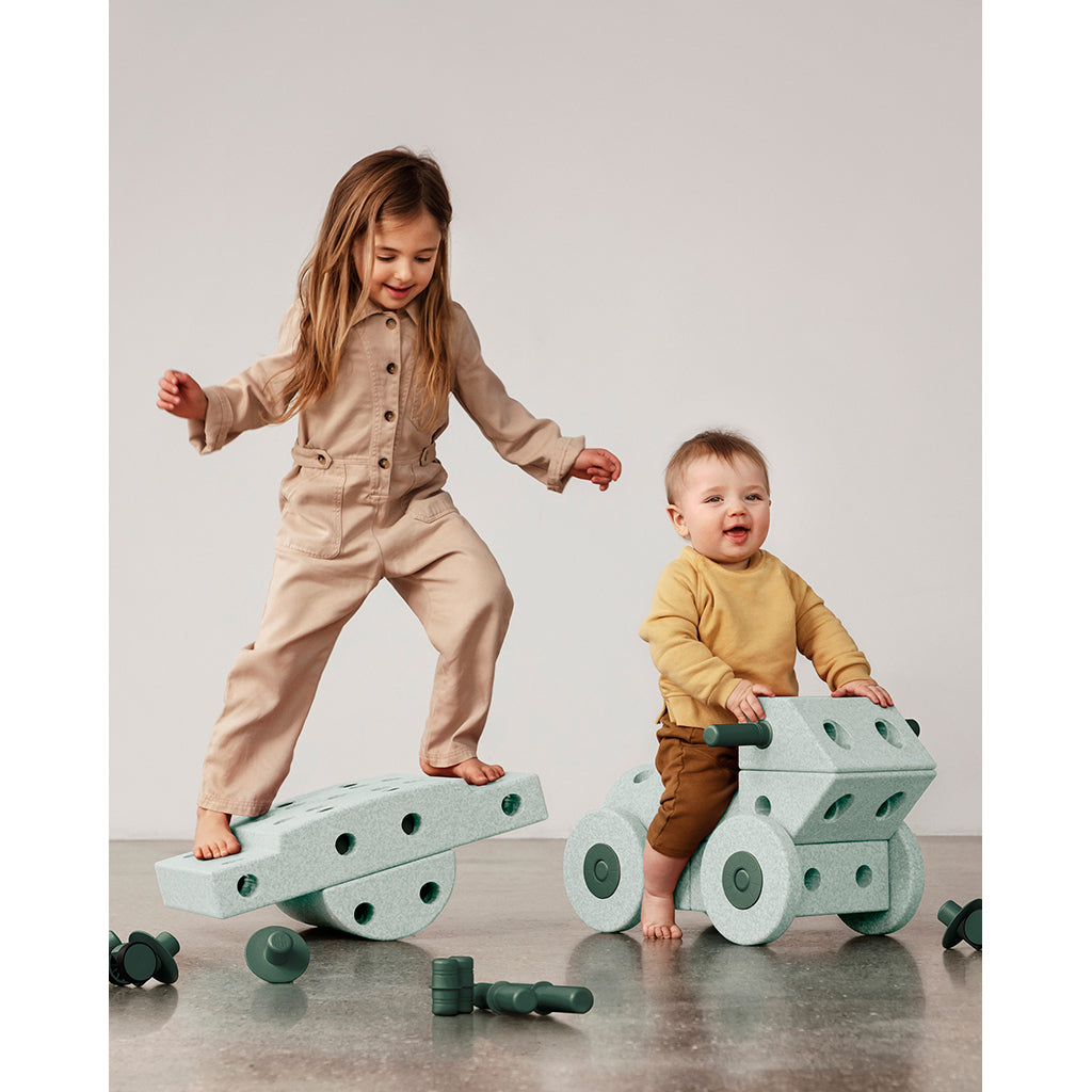 Modu byggleksak i skum, Dreamer set, 33 delar - Ocean mint/ Forest green