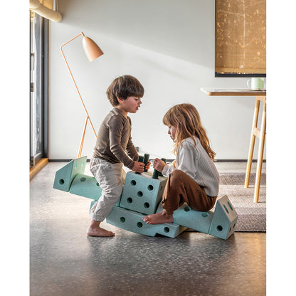 Modu byggleksak i skum, Dreamer set, 33 delar - Ocean mint/ Forest green