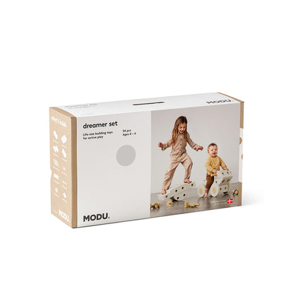 Modu byggleksak i skum, Dreamer set, 33 delar - Sand Grey / Honey Yellow