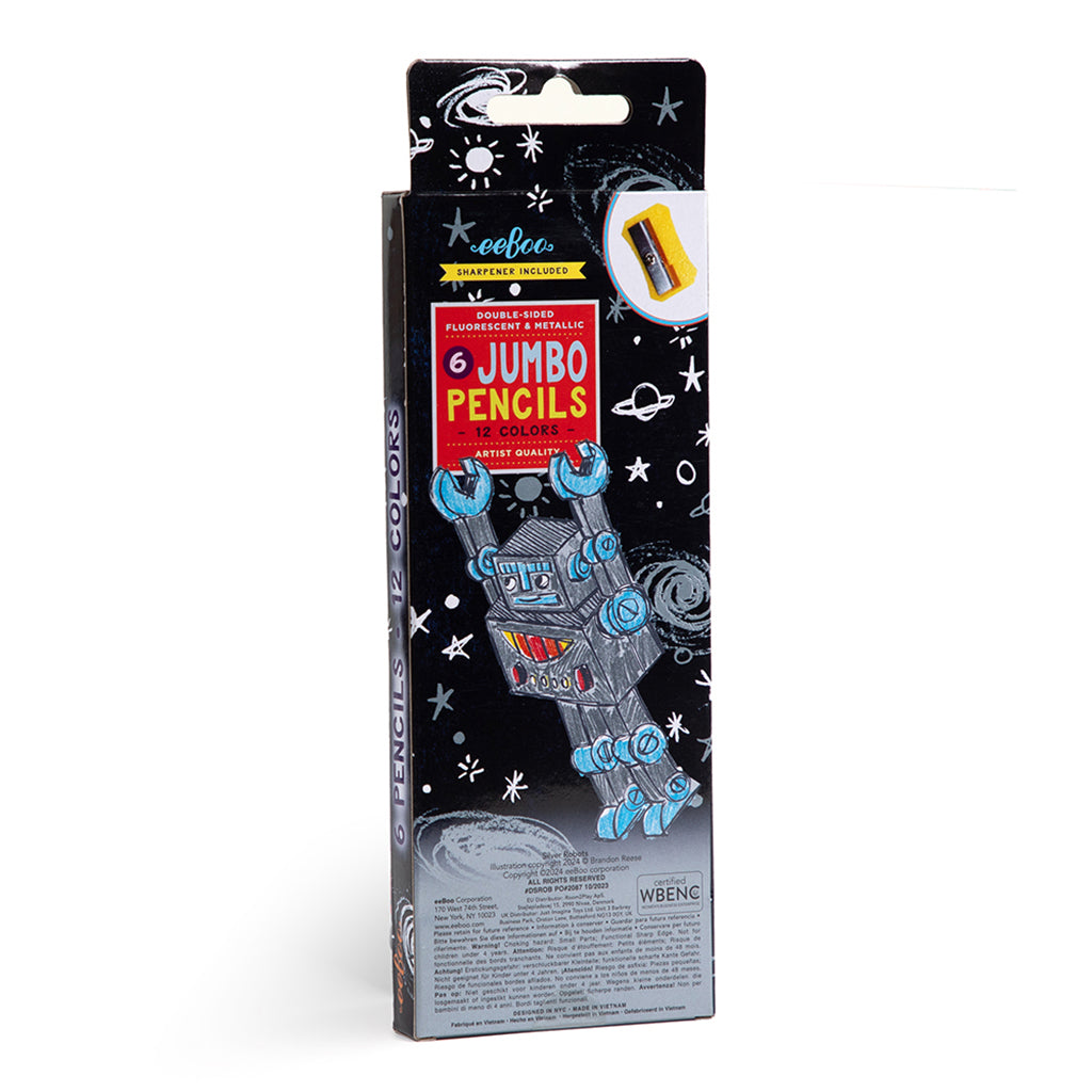 eeBoo 6 dubbla färgpennor jumbo, Robot