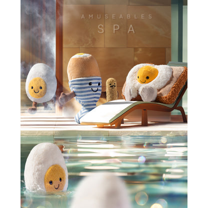 Jellycat mjukisdjur, Amuseable ägg, Löskokt ägg med bröd - 16 cm