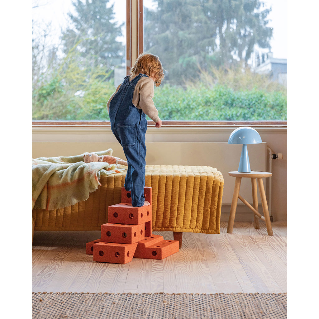 Modu byggeleksaker i skum, Explorer set, 20 delar – Burnt orange/Dusty green