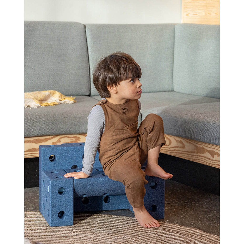 Modu byggleksak i skum, Explorer set, 19 delar - Deep blue/ Sky blue