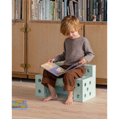 Modu byggleksak i skum, Explorer set, 19 delar - Ocean Mint/ Forest Green