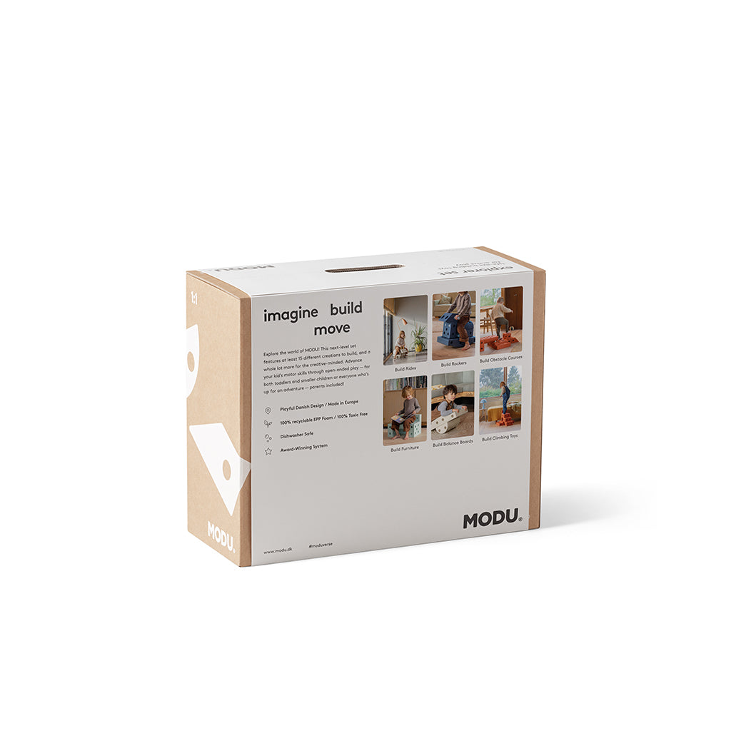 Modu byggleksak i skum, Explorer set, 19 delar - Ocean Mint/ Forest Green