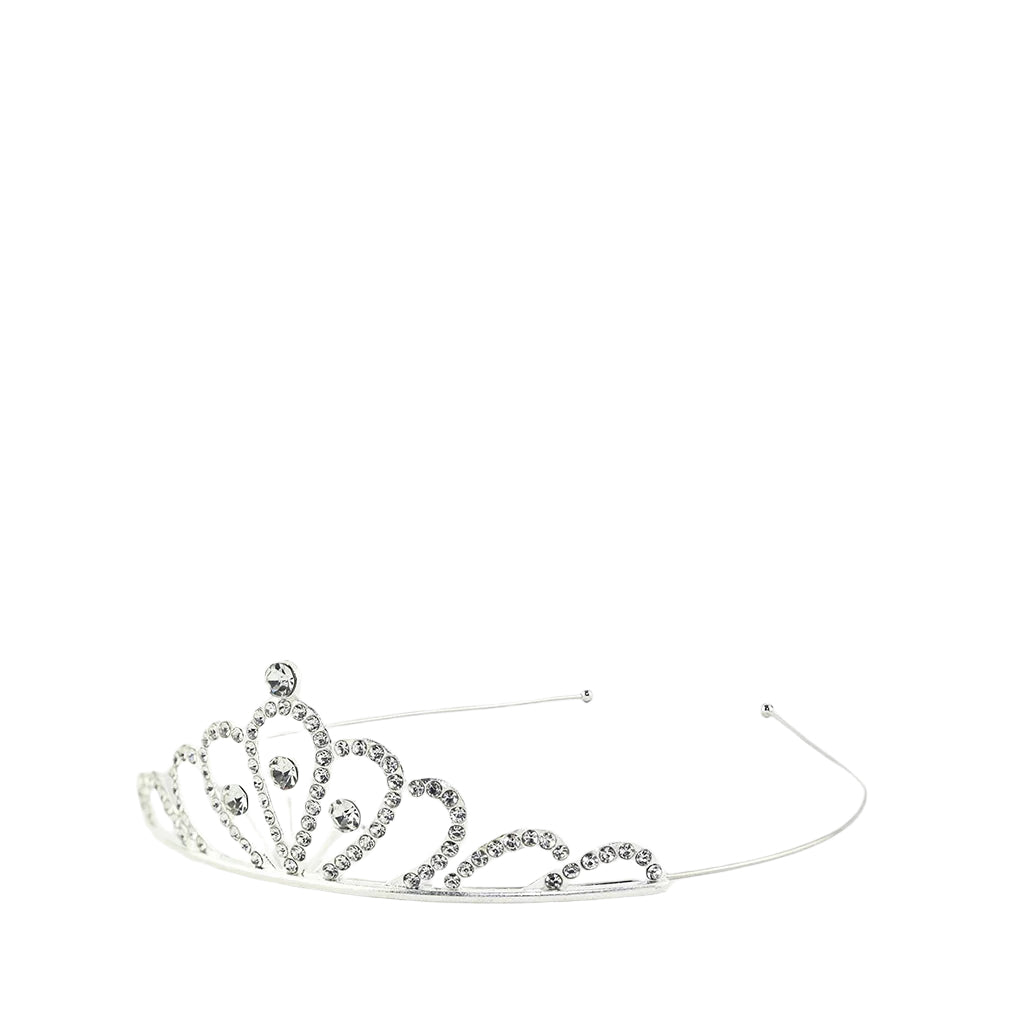 Den goda fen hårbøjle med diadem, Tiara silverfärgade rhinestones
