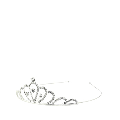 Den goda fen hårbøjle med diadem, Tiara silverfärgade rhinestones