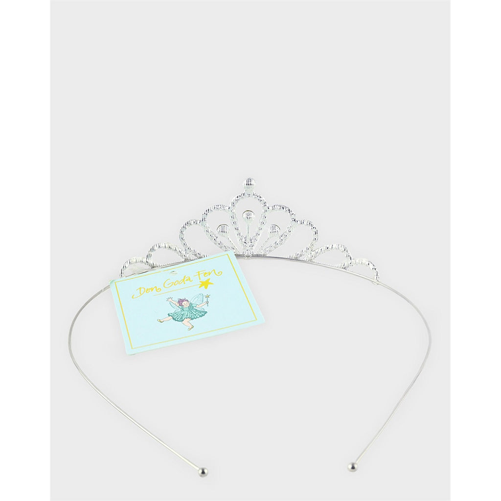 Den goda fen hårbøjle med diadem, Tiara silverfärgade rhinestones
