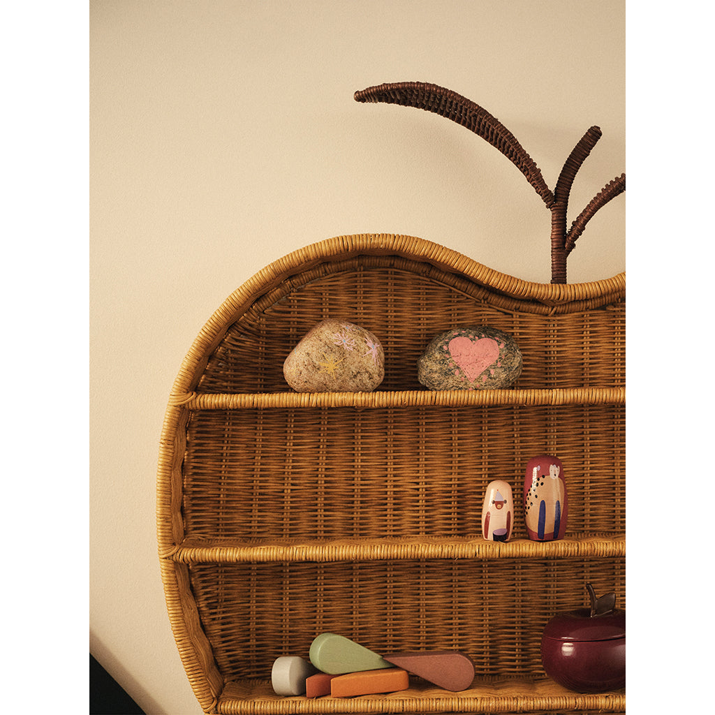 ferm Living flätad äppelformad hylla - H55 - natur