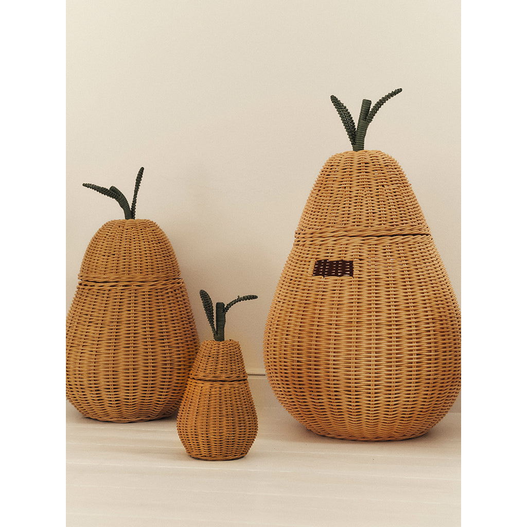 ferm Living Pear Storage, flettet kurv i rattan - extra Large