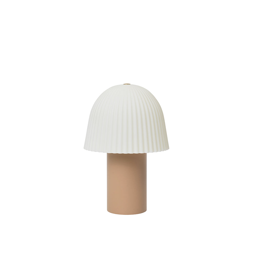 ferm Living, Frill Portabel Lampa - Rosa/vit