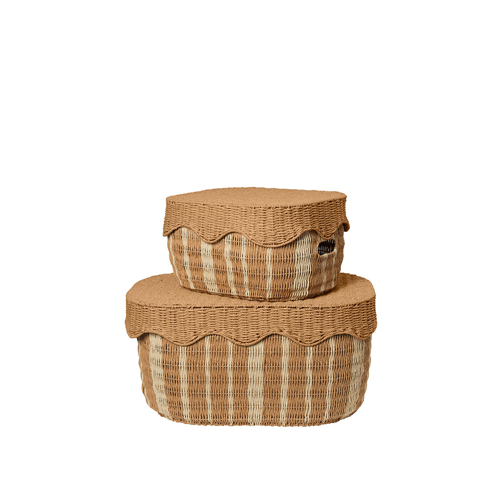 ferm Living Rivan korgset, set med 2 st - Natural/off-white
