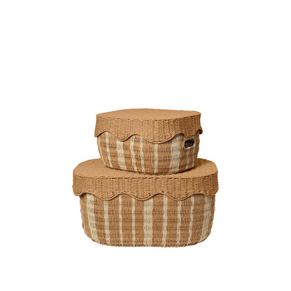 ferm Living Rivan korgset, set med 2 st - Natural/off-white
