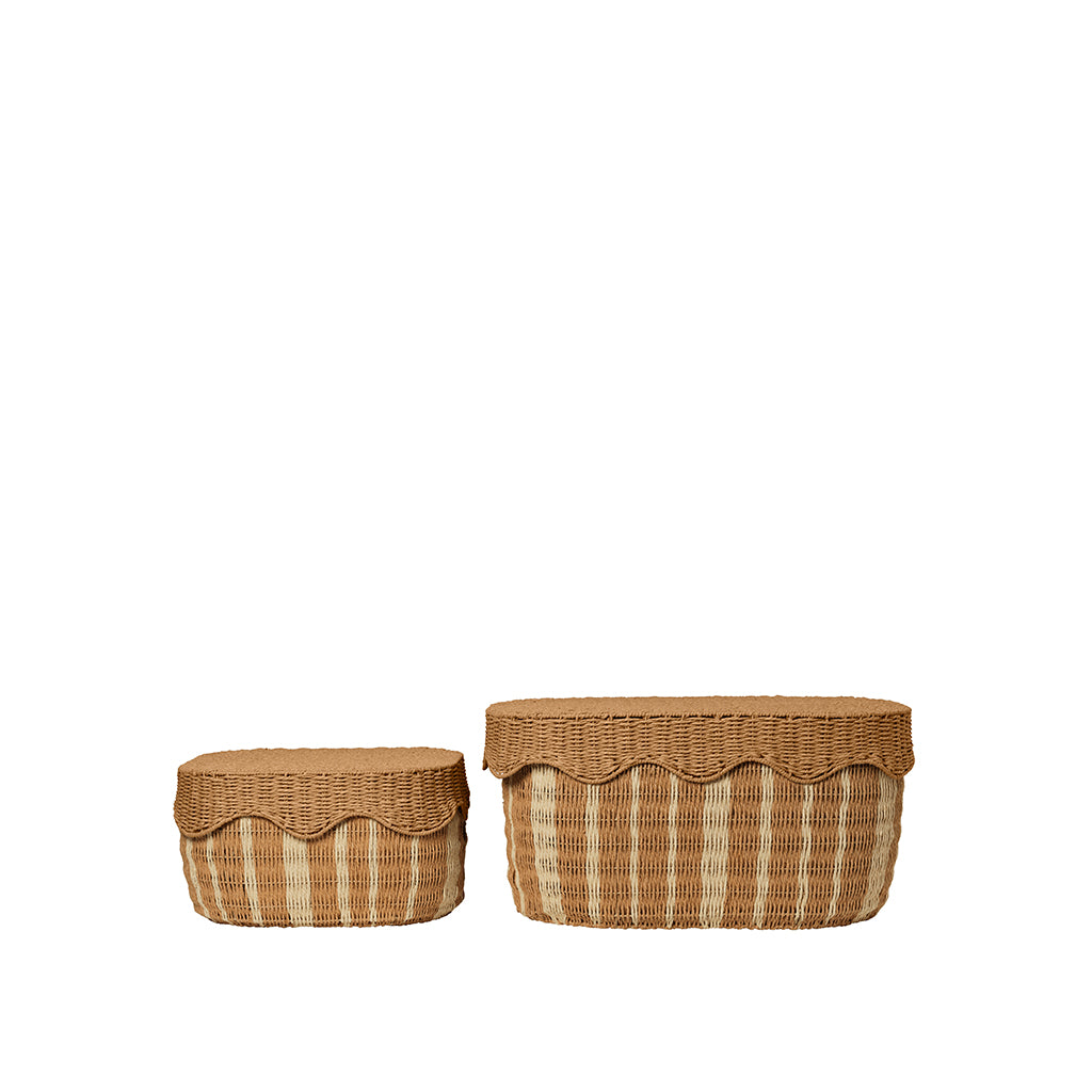 ferm Living Rivan korgset, set med 2 st - Natural/off-white