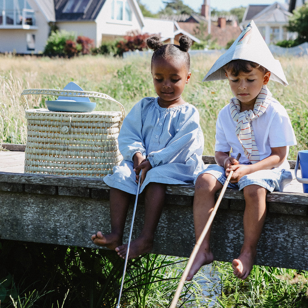 Bonton flätkorg med lock och handtag