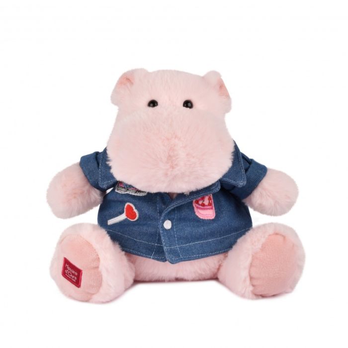 Flodhest-bamse med denimjacka, Histoire D&