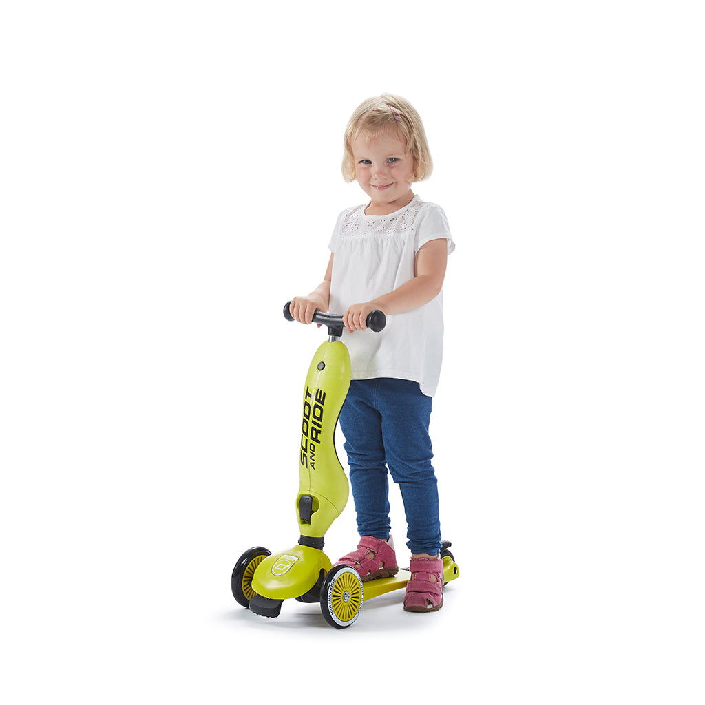 Scoot and Ride, Highway Kick 1, Push &amp; Go sparkcykel med skubbtang - Wildberry