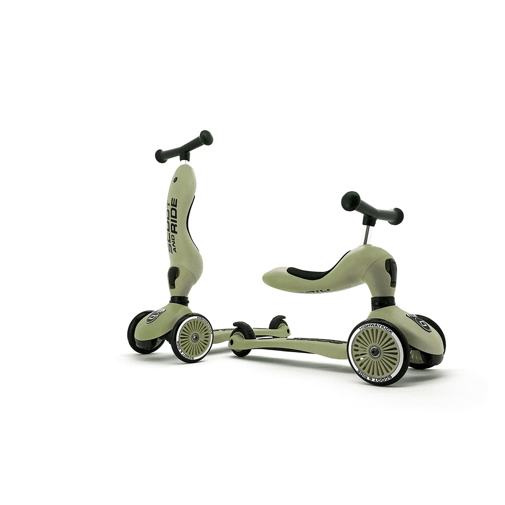 Scoot and Ride Highway Kick 1, sparkcykel - Olive
