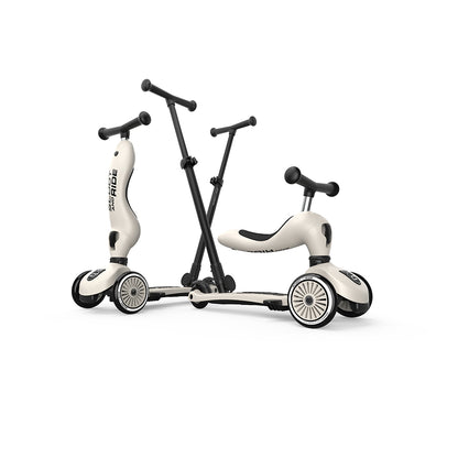Scoot and Ride, Highway Kick 1, Push &amp; Go sparkcykel med skjutstång - Ash