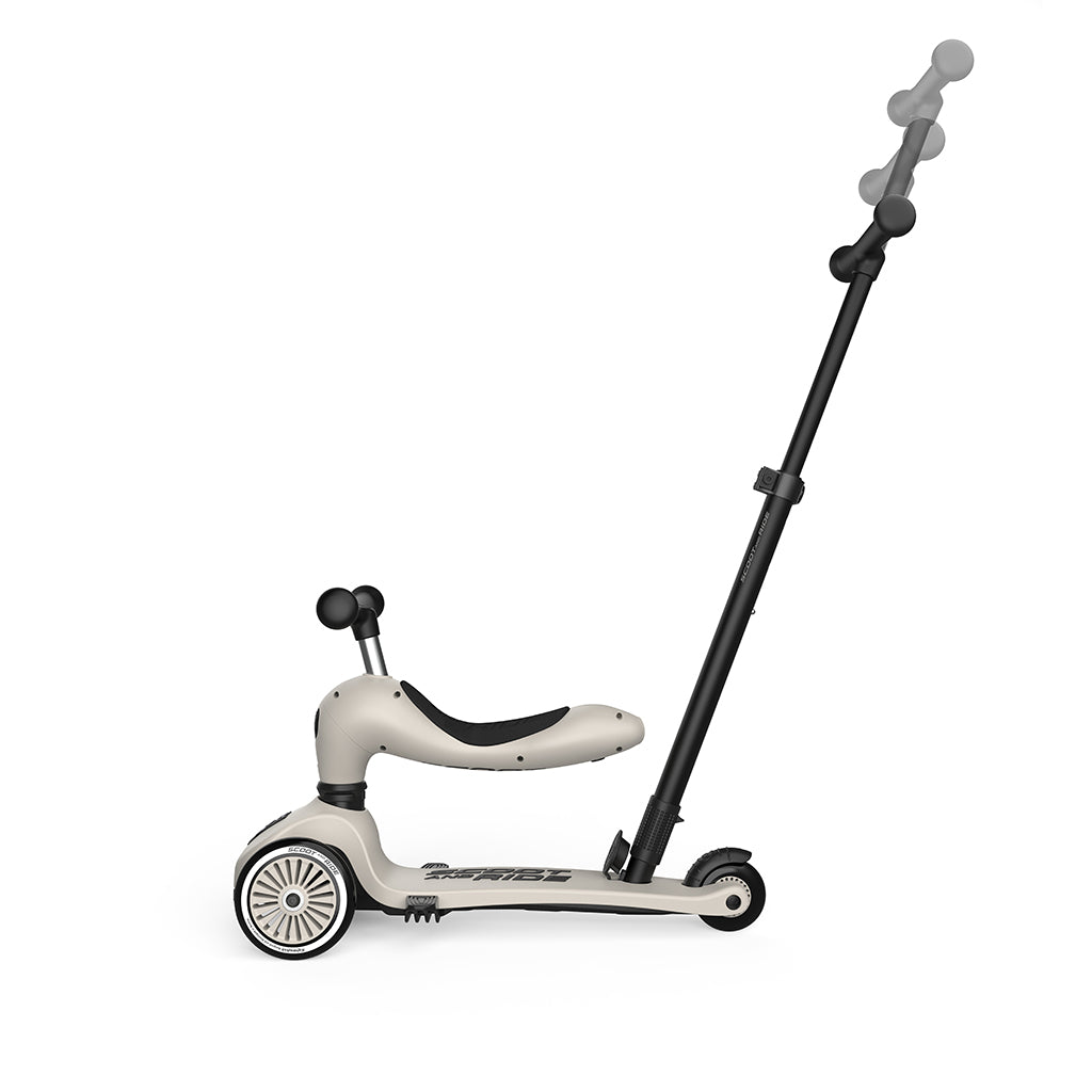 Scoot and Ride, Highway Kick 1, Push &amp; Go sparkcykel med skjutstång - Ash