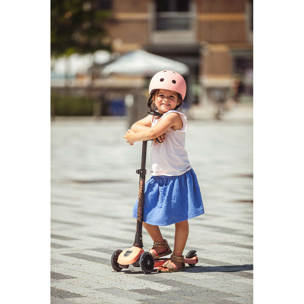 Scoot and Ride Highway Kick 3, sparkcykel - LED Peach