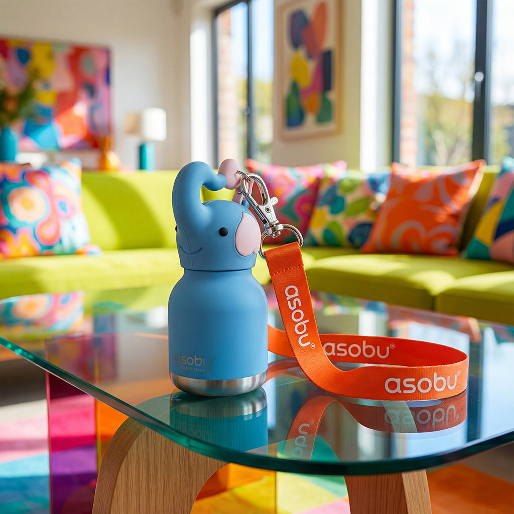 Asobu Bestie Mini termosdricksflaska med nyckelring, 200 ml - Elefant